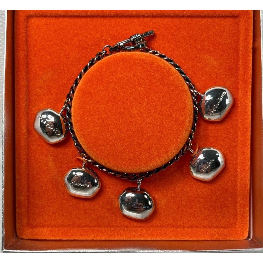Cerruti Image Silver Tone Pebble Charm Bracelet Inspiration Vision Future Boxed